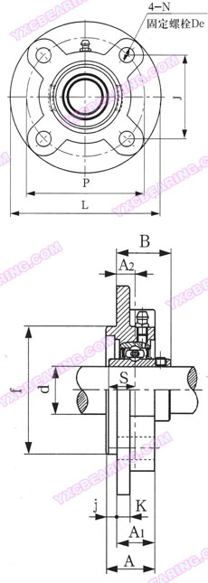 drawing of UCFC200 Series - Pillow Block Bearing