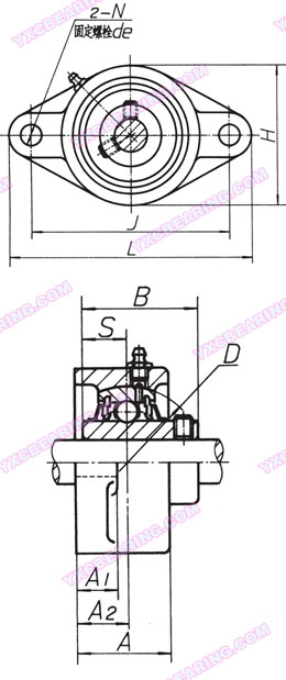 drawing of UCFL200 Series - Pillow Block Bearing