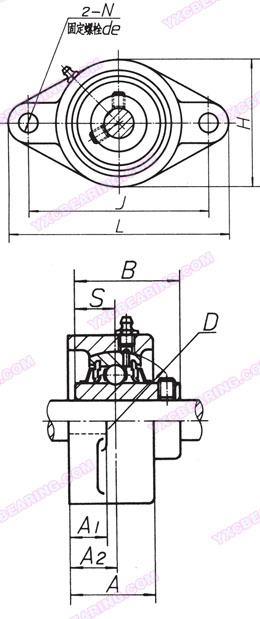 drawing of UCFL300 Series - Pillow Block Bearing