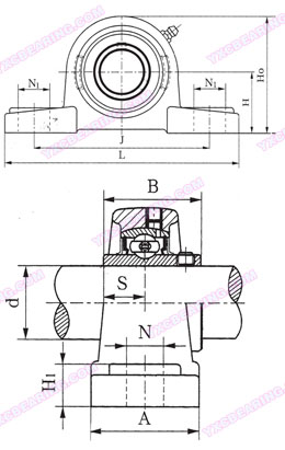 drawing of UCP300 Series - Pillow Block Bearing